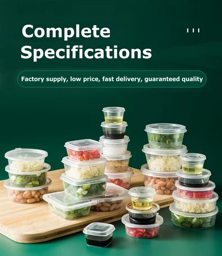 Clear PP Portion Cups with Snap-on Lids for Sauces